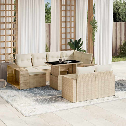sofasæt til haven 11 dele med hynder polyrattan beige