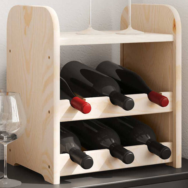 vinreol med topplade 33x25x37 cm massivt fyrretræ