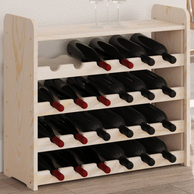 vinreol med topplade 67,5x25x60 cm massivt fyrretræ