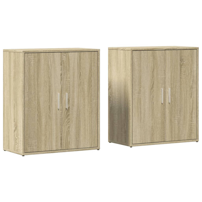 skænke 2 stk. 60x31x70 cm konstrueret træ sonoma-eg