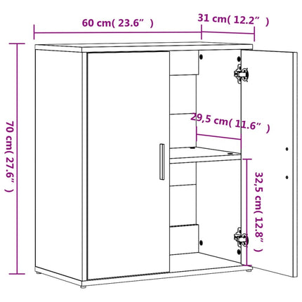 skænke 2 stk. 60x31x70 cm konstrueret træ røget egetræsfarve