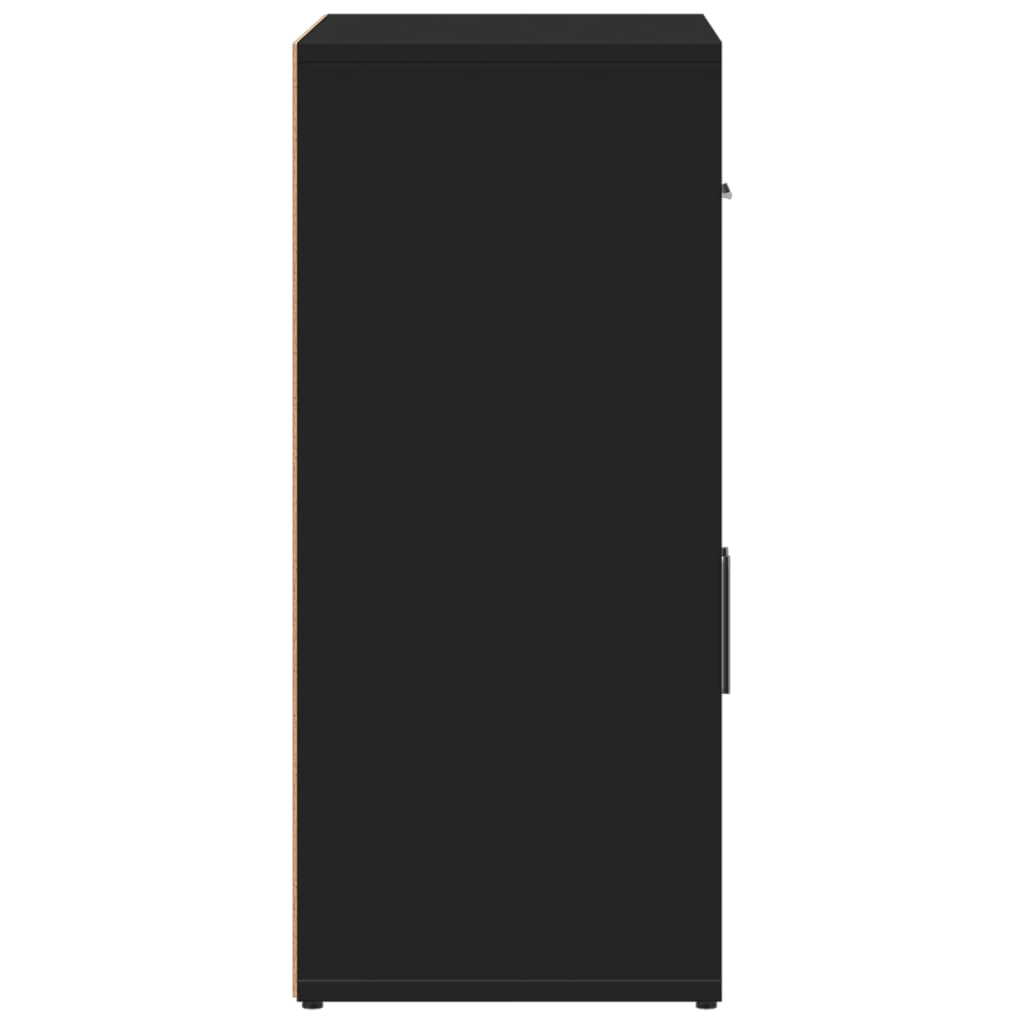 skænke 2 stk. 60x31x70 cm konstrueret træ sort