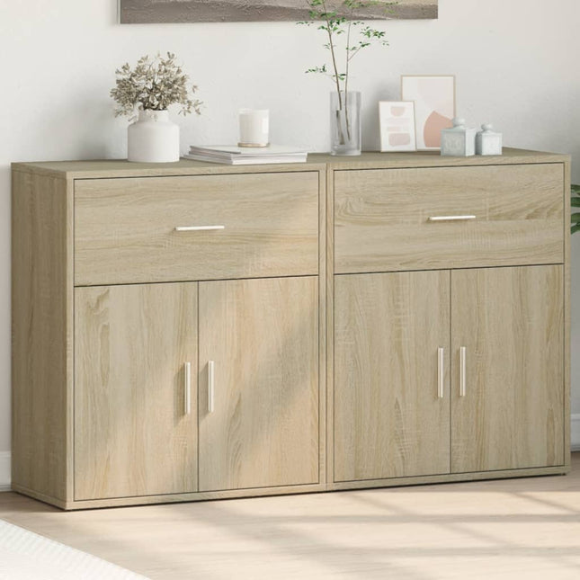 skænke 2 stk. 60x31x70 cm konstrueret træ sonoma-eg