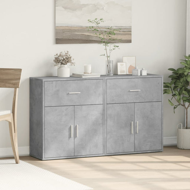 skænke 2 stk. 60x31x70 cm konstrueret træ betongrå