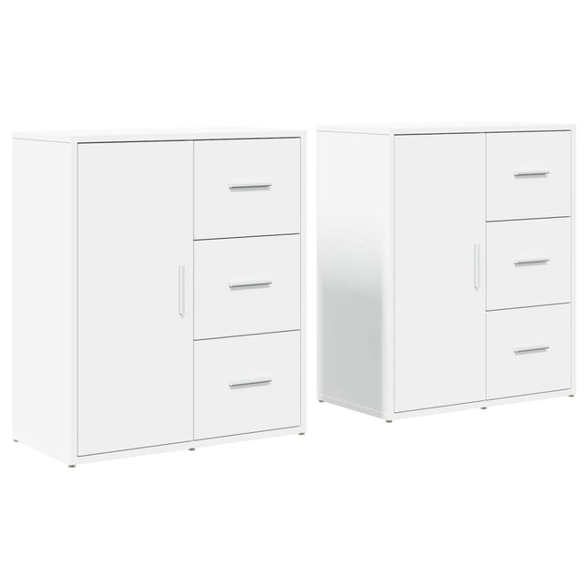 skænke 2 stk. 60x31x70 cm konstrueret træ hvid