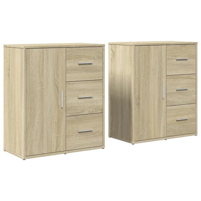 skænke 2 stk. 60x31x70 cm konstrueret træ sonoma-eg