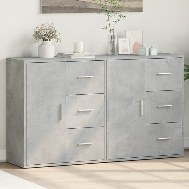 skænke 2 stk. 60x31x70 cm konstrueret træ betongrå