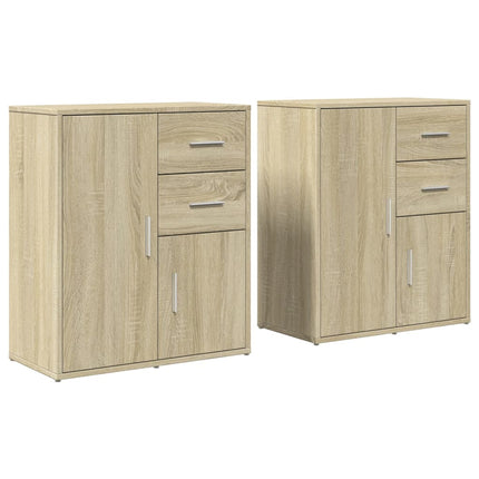 skænke 2 stk. 60x31x70 cm konstrueret træ sonoma-eg