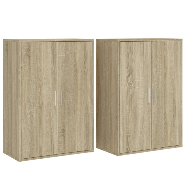 kommoder 2 stk. 60x31x84 cm konstrueret træ sonoma-eg