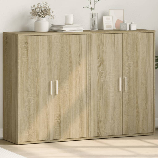 kommoder 2 stk. 60x31x84 cm konstrueret træ sonoma-eg