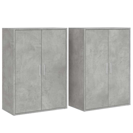 kommoder 2 stk. 60x31x84 cm konstrueret træ betongrå