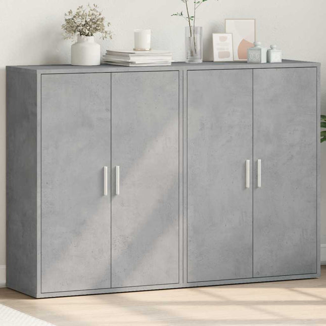 kommoder 2 stk. 60x31x84 cm konstrueret træ betongrå