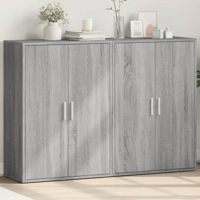 kommoder 2 stk. 60x31x84 cm konstrueret træ grå sonoma-eg