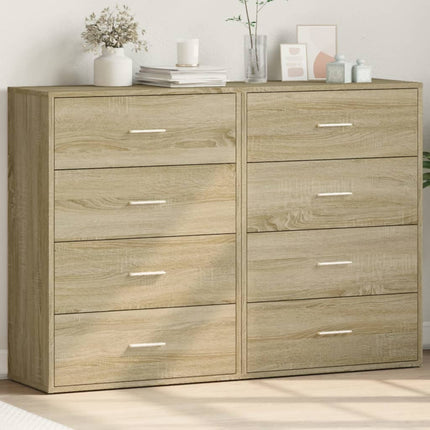kommoder 2 stk. 60x31x84 cm konstrueret træ sonoma-eg