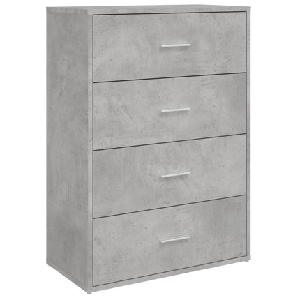 kommoder 2 stk. 60x31x84 cm konstrueret træ betongrå
