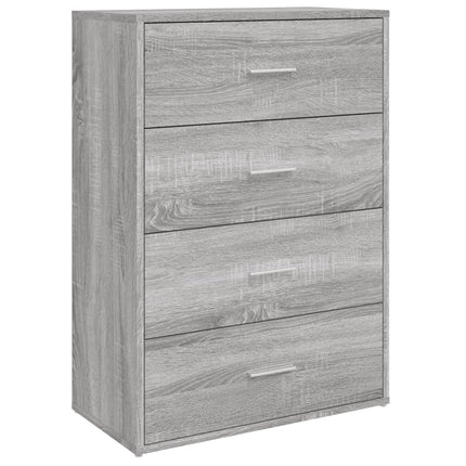 kommoder 2 stk. 60x31x84 cm konstrueret træ grå sonoma-eg