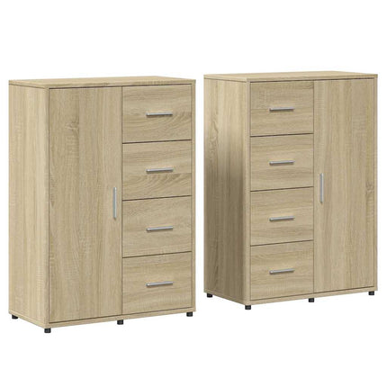 kommoder 2 stk. 60x31x84 cm konstrueret træ sonoma-eg