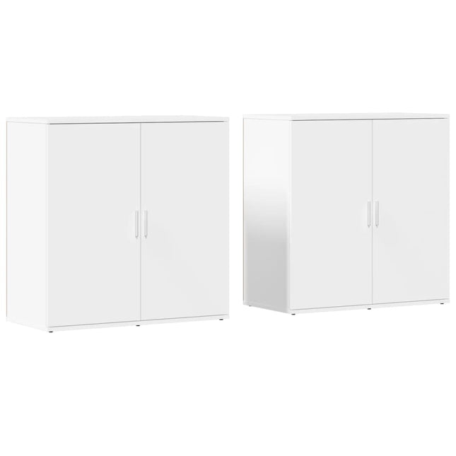 skænke 2 stk. 79x38x80 cm konstrueret træ hvid