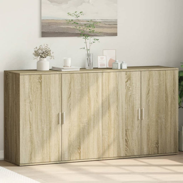 skænke 2 stk. 79x38x80 cm konstrueret træ sonoma-eg