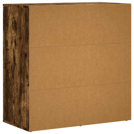skænke 2 stk. 79x38x80 cm konstrueret træ røget egetræsfarve