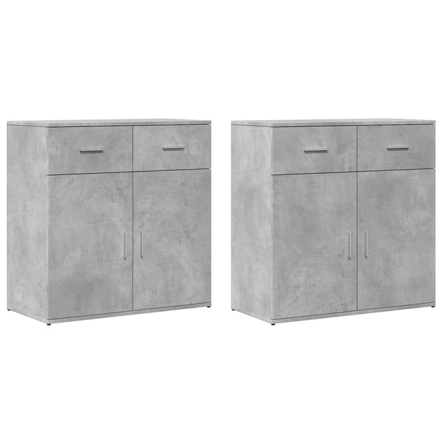 skænke 2 stk. 79x38x80 cm konstrueret træ betongrå