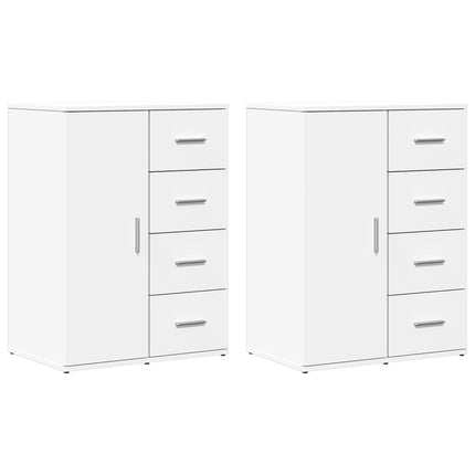 kommoder 2 stk. 59x39x80 cm konstrueret træ hvid