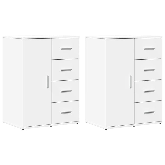 kommoder 2 stk. 59x39x80 cm konstrueret træ hvid