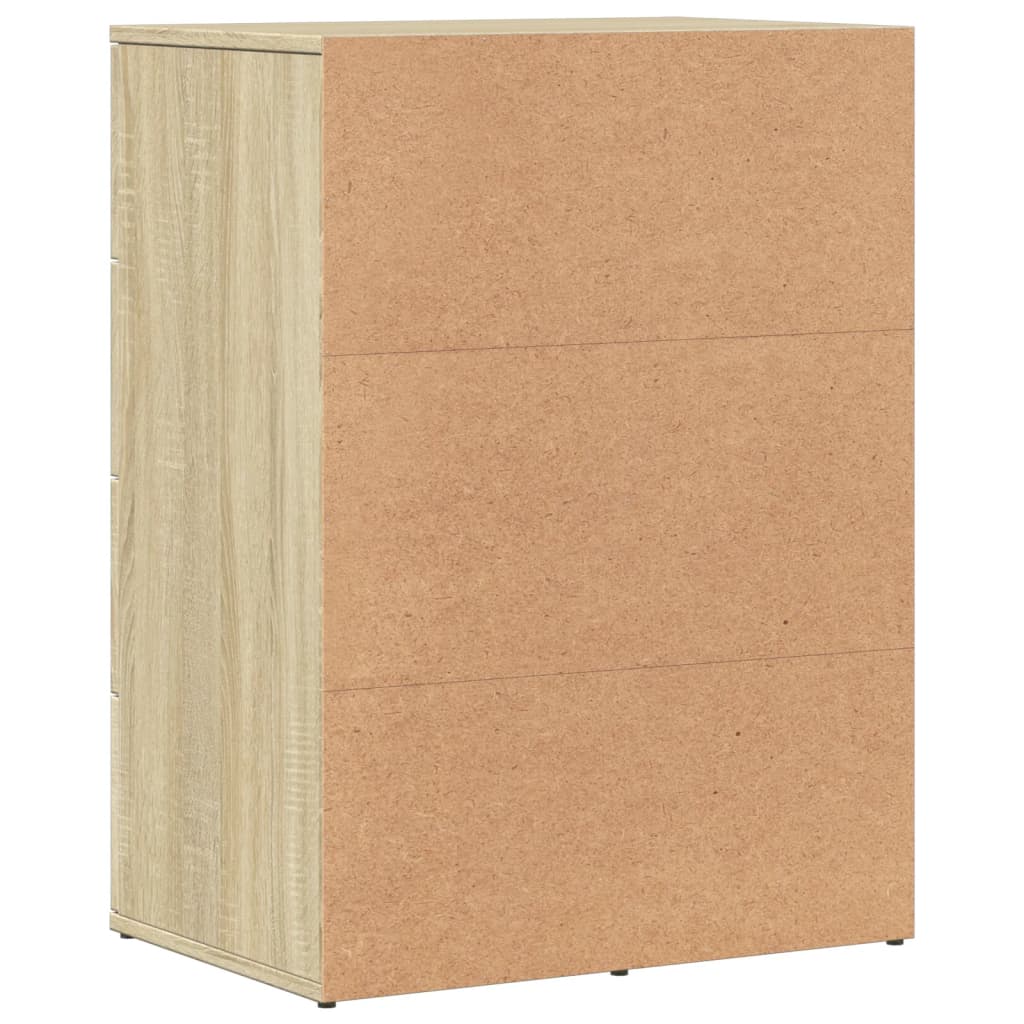 kommoder 2 stk. 59x39x80 cm konstrueret træ sonoma-eg