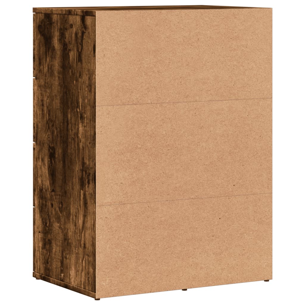 kommoder 2 stk. 59x39x80 cm konstrueret træ røget egetræsfarve