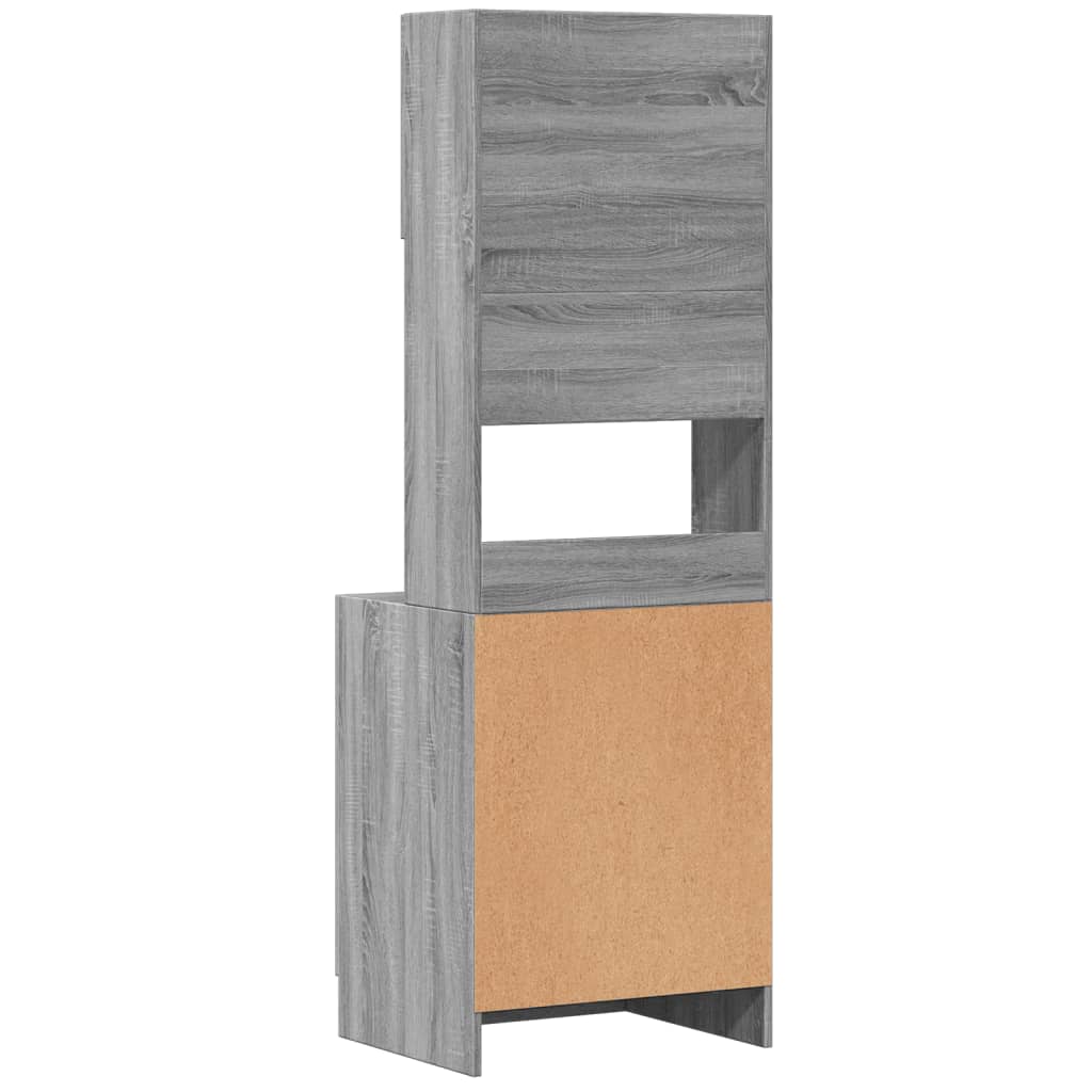 køkkenskab 60x50x180 cm konstrueret træ grå sonoma-eg