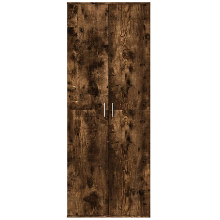 højskab 70x35x180 cm konstrueret træ røget egetræsfarve