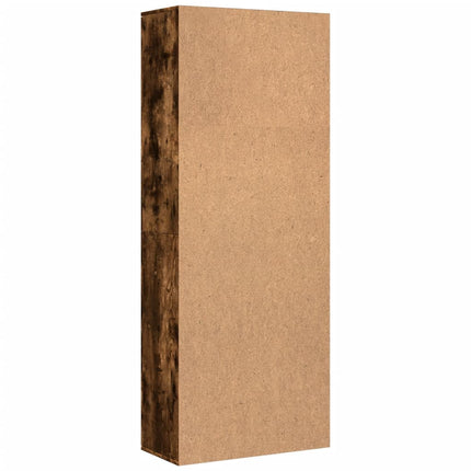højskab 70x35x180 cm konstrueret træ røget egetræsfarve