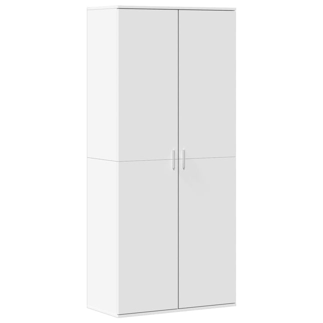 skoskab 80x39x178 cm konstrueret træ hvid