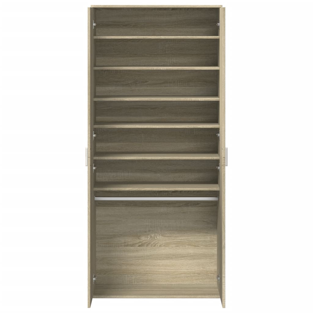 skoskab 80x39x178 cm konstrueret træ sonoma-eg