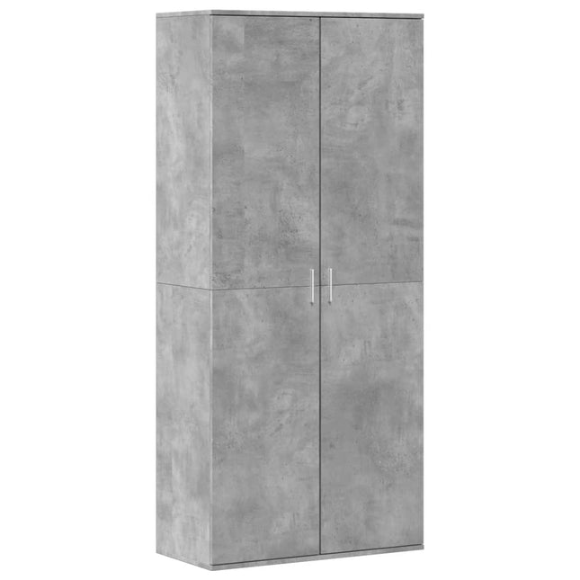 skoskab 80x39x178 cm konstrueret træ betongrå