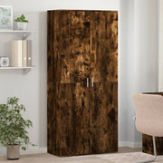 skoskab 80x39x178 cm konstrueret træ røget egetræsfarve