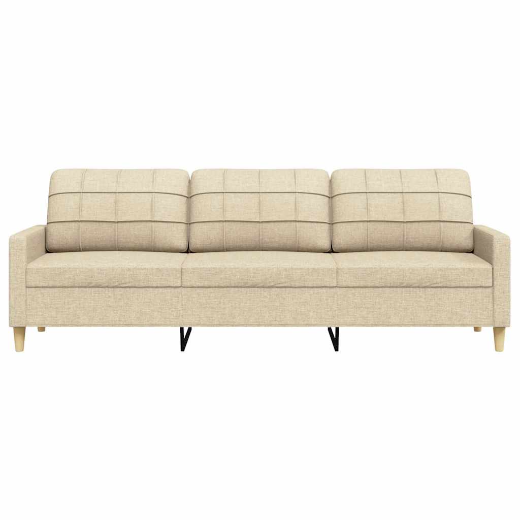 3-personers sofa 210 cm stof cremefarvet