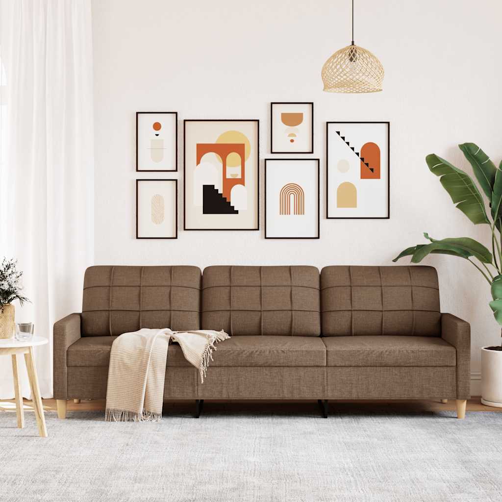 3-personers sofa 210 cm stof brun