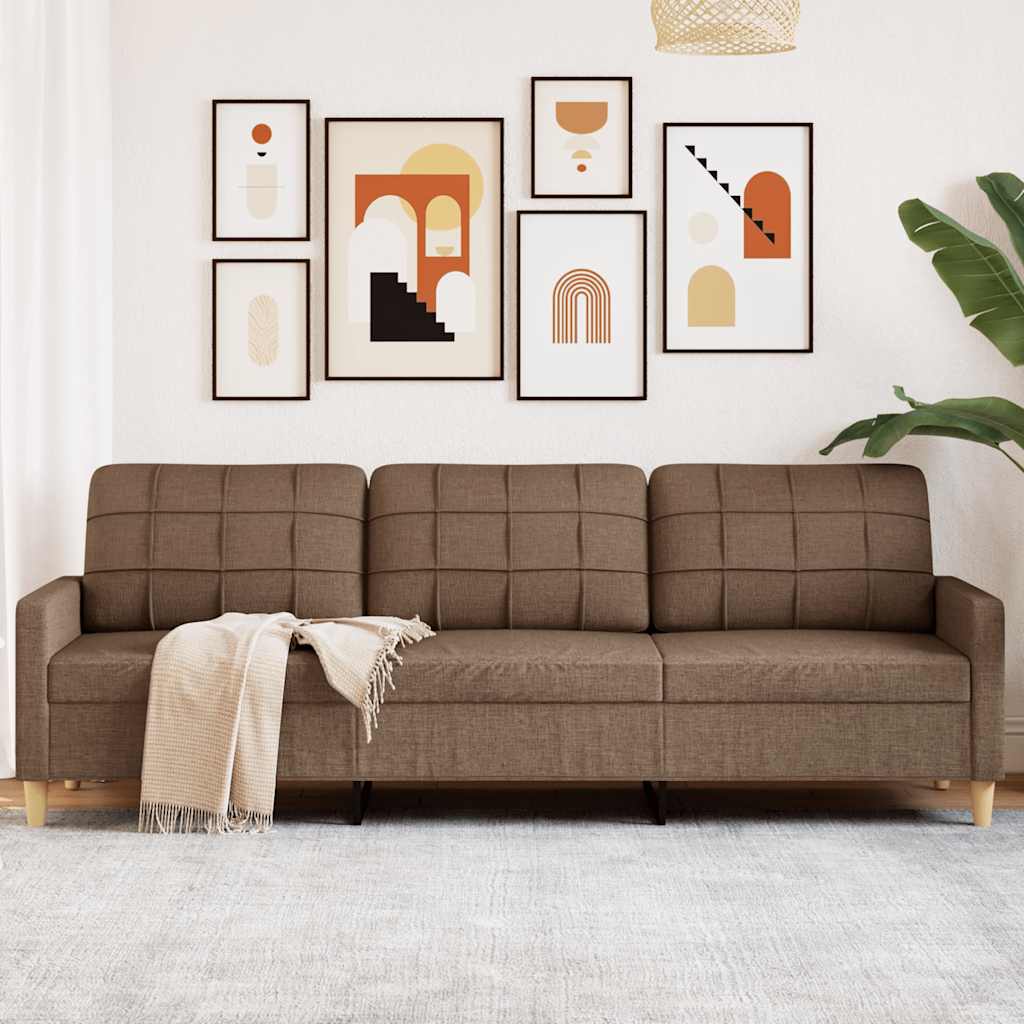 3-personers sofa 210 cm stof brun