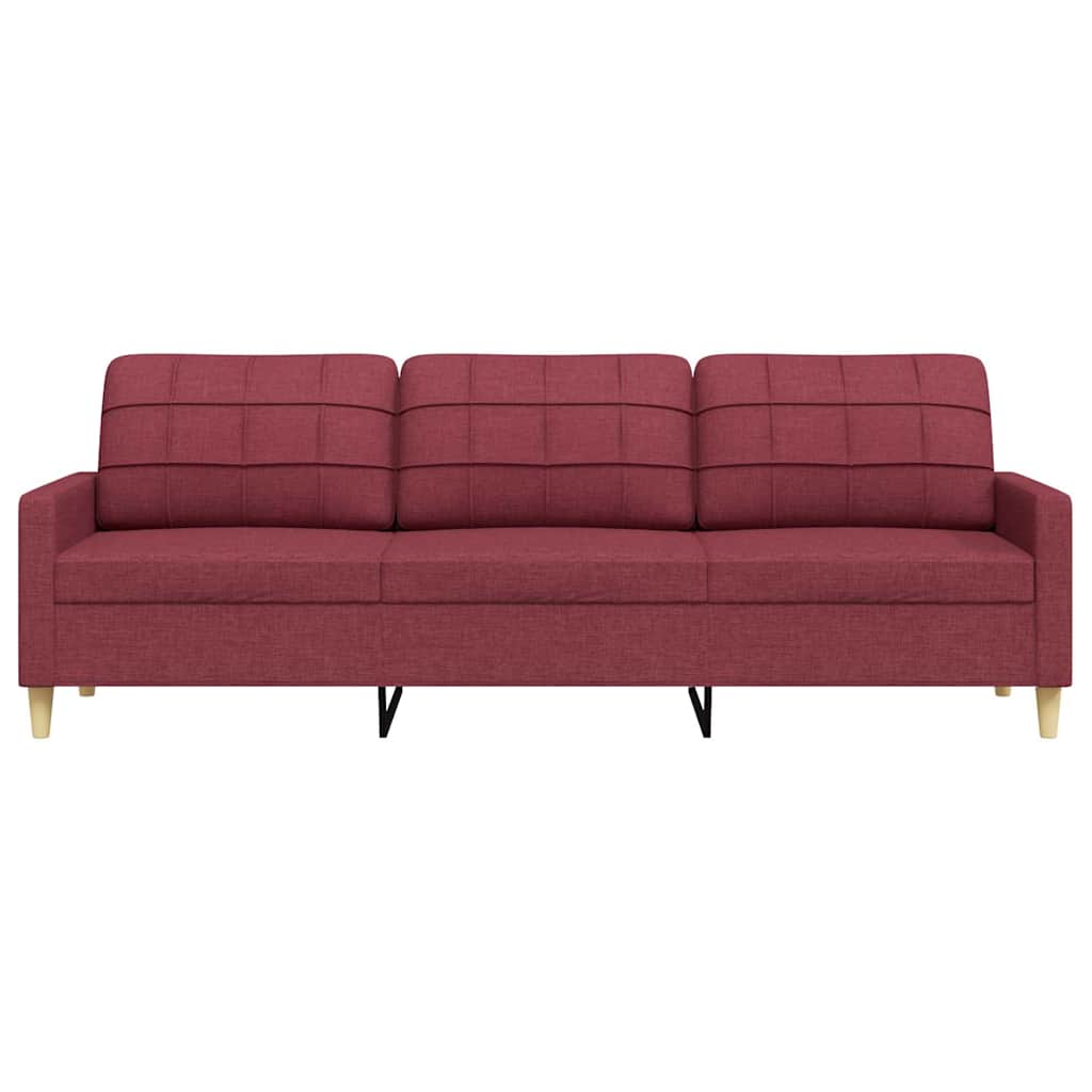 3-personers sofa 210 cm stof vinrød
