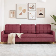 3-personers sofa 210 cm stof vinrød