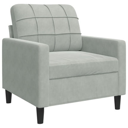 lænestol 60 cm velour lysegrå