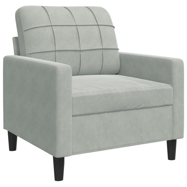 lænestol 60 cm velour lysegrå