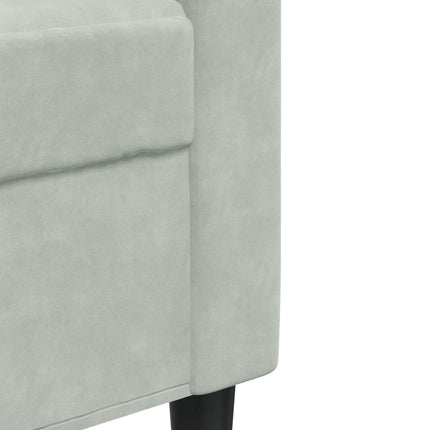 lænestol 60 cm velour lysegrå