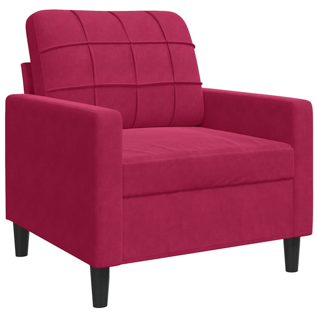 lænestol 60 cm velour vinrød