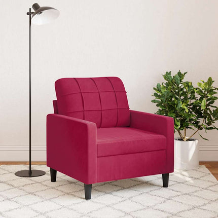 lænestol 60 cm velour vinrød