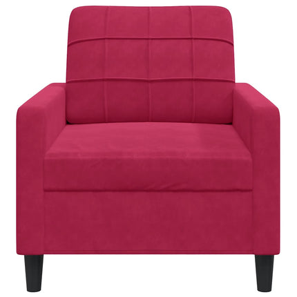 lænestol 60 cm velour vinrød