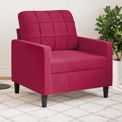 lænestol 60 cm velour vinrød