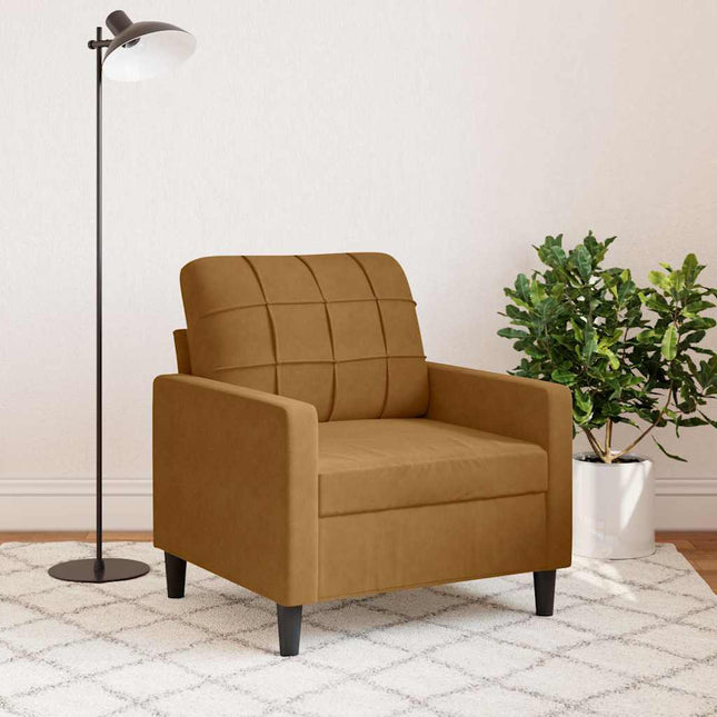 lænestol 60 cm velour brun