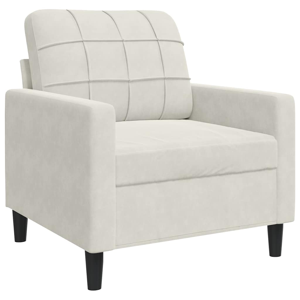 lænestol 60 cm velour cremefarvet